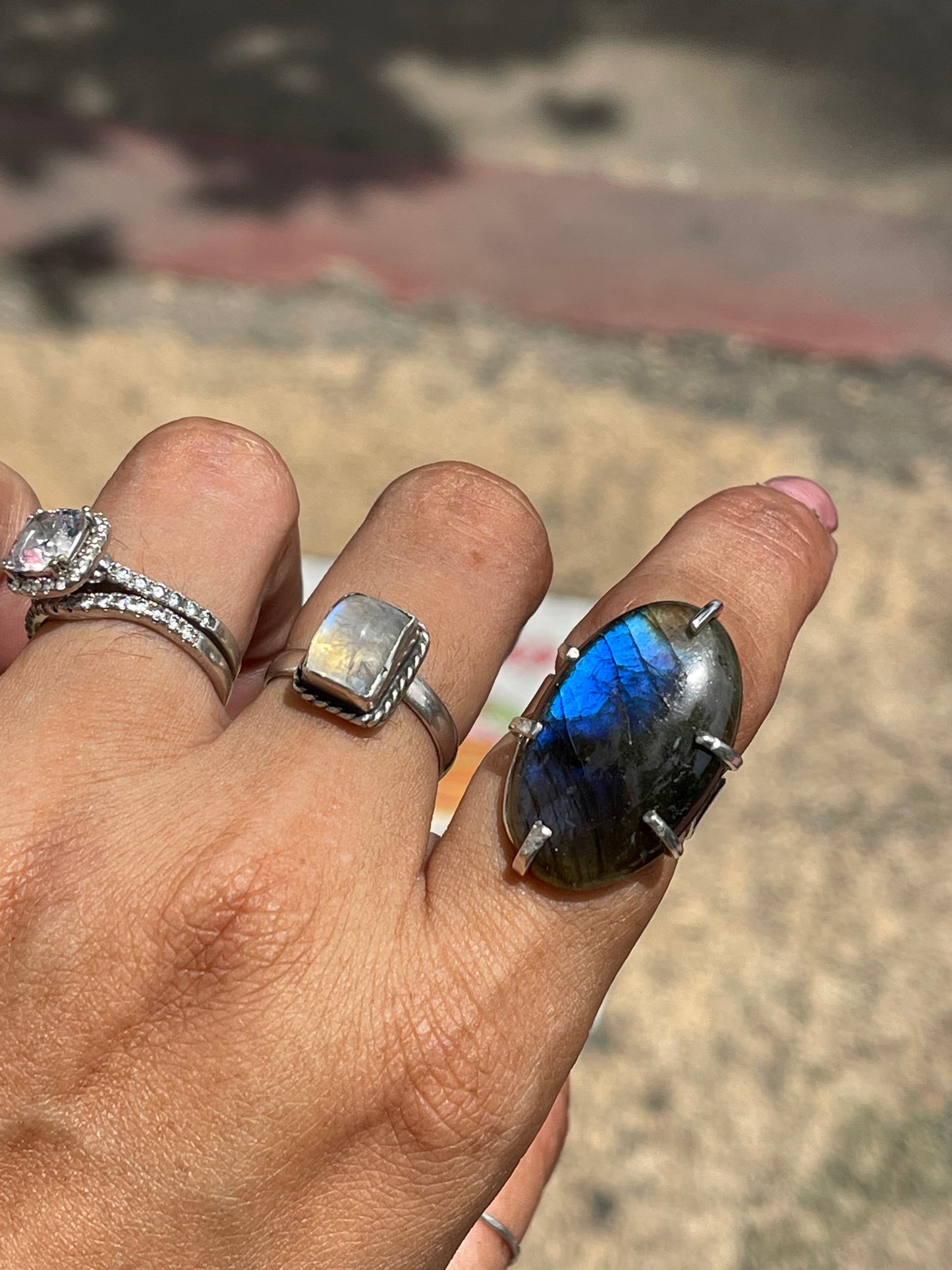 Silver Stone Rings