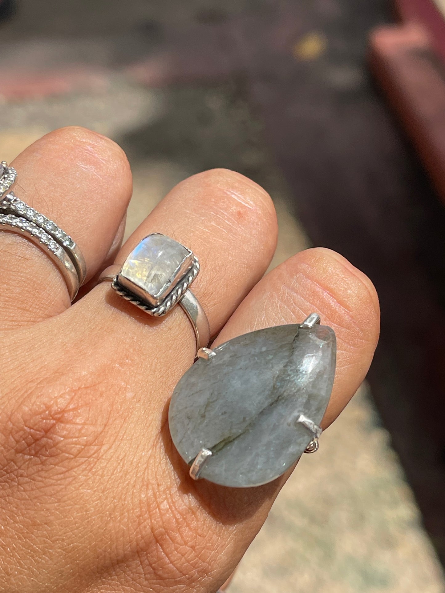 Silver Stone Rings
