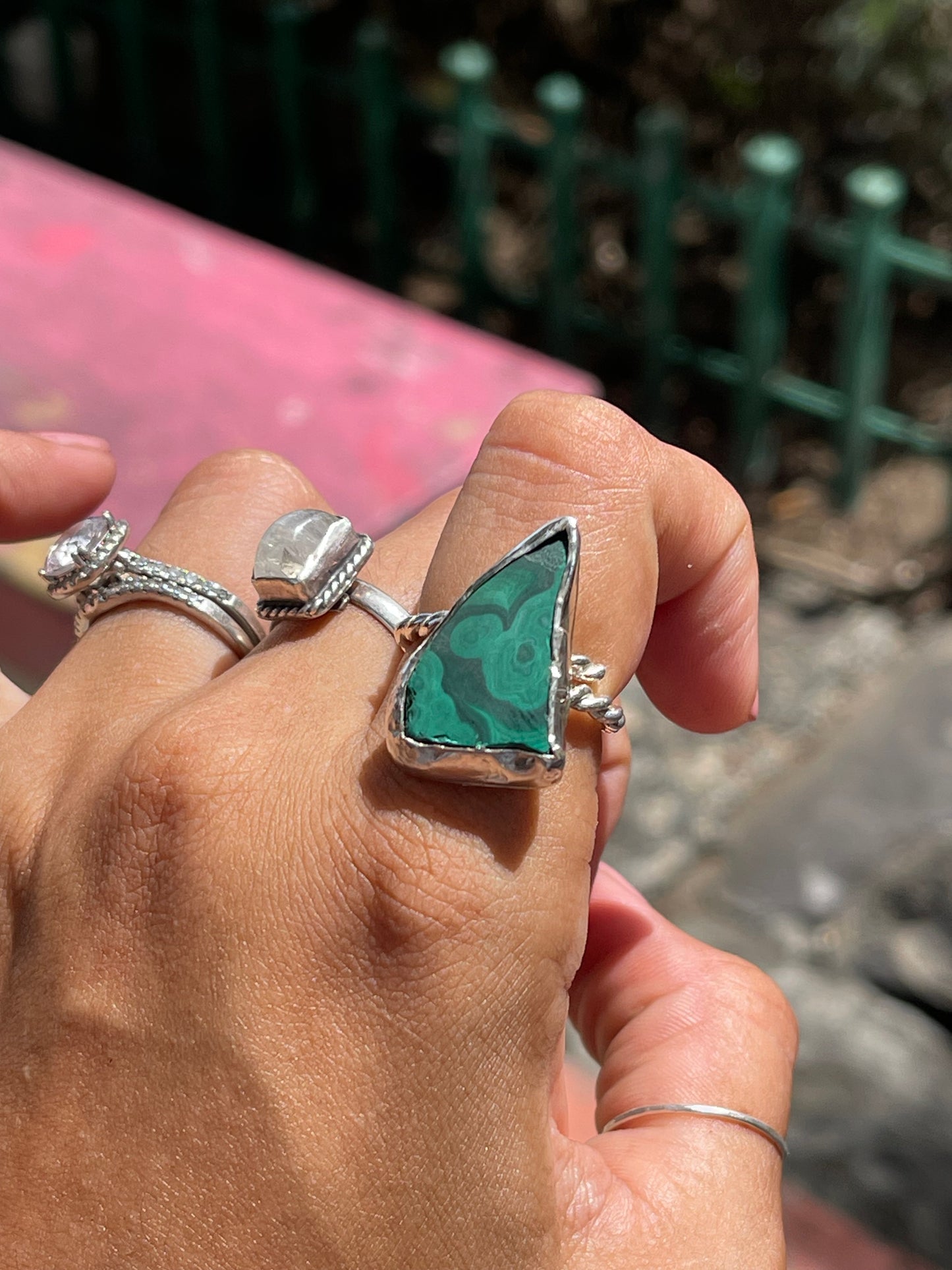 Silver Stone Rings