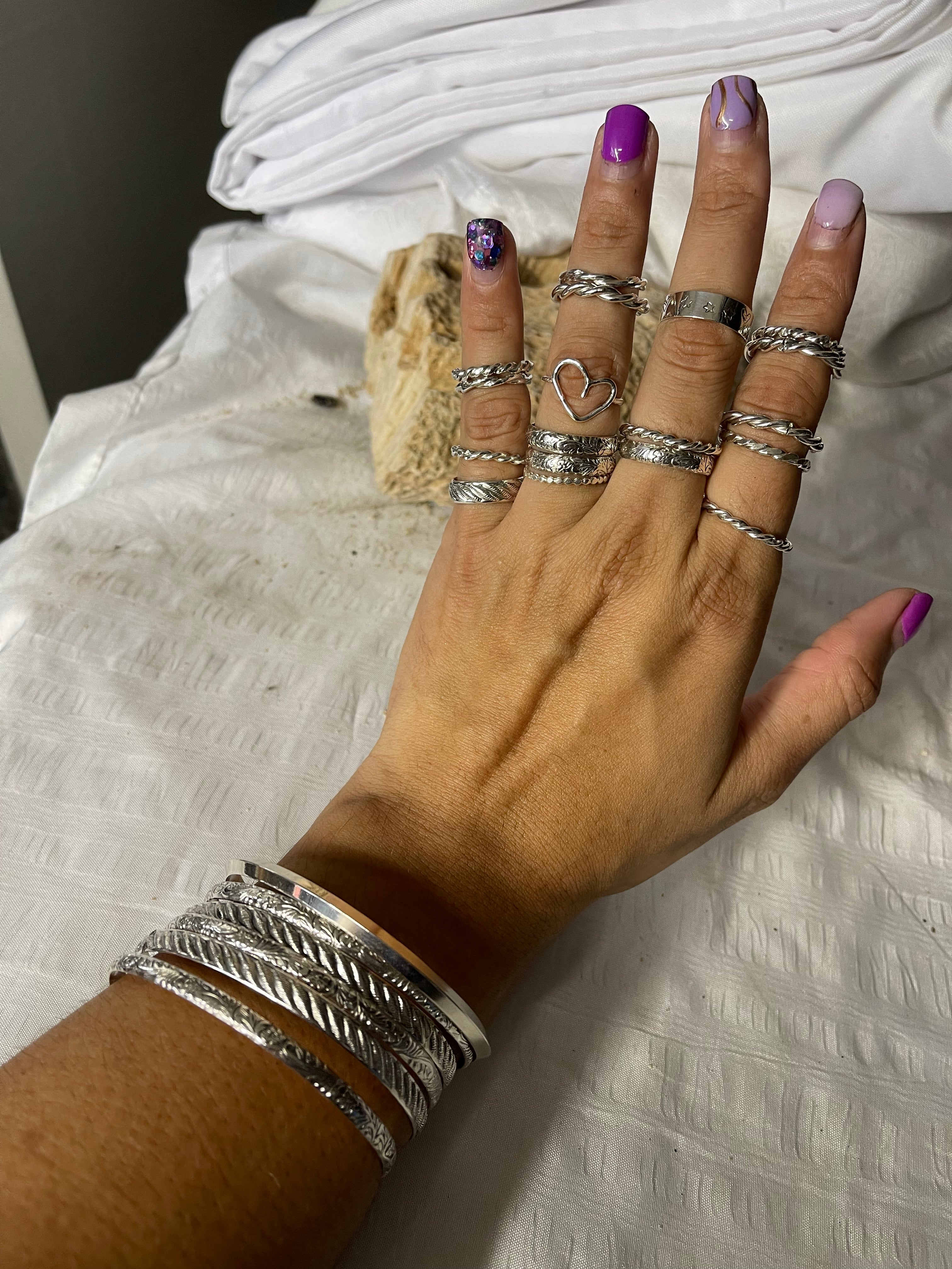 Atypical Silver Bangles