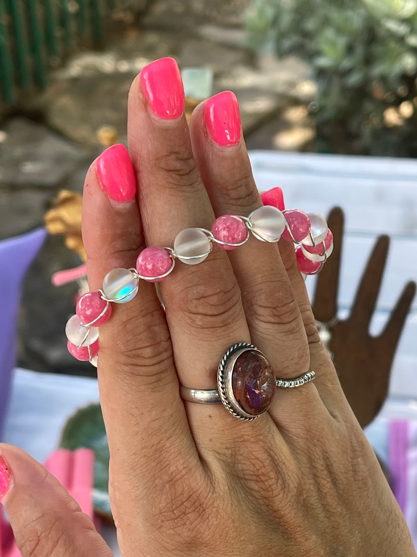 Braided stone bracelets