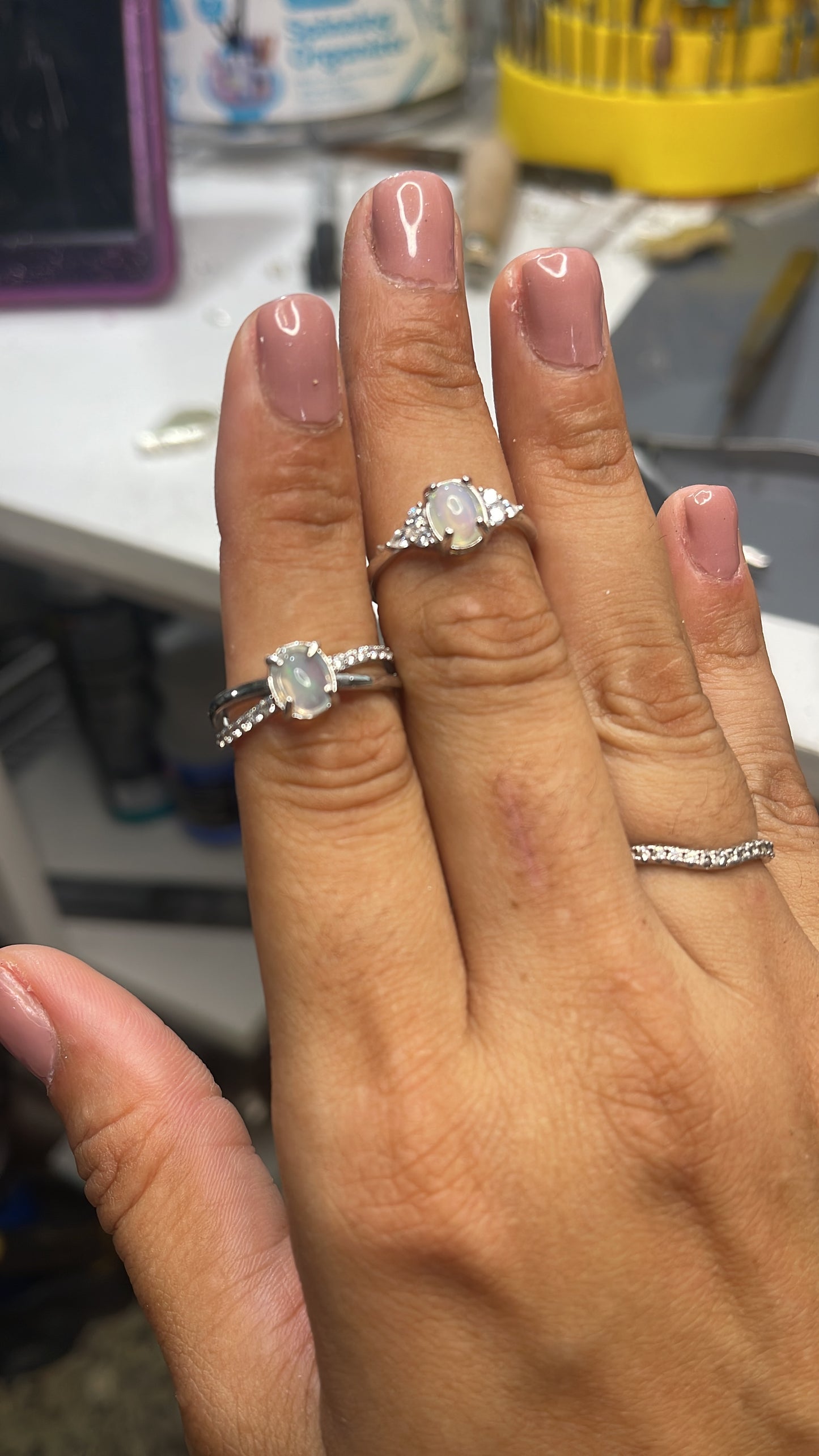 Silver Stone Rings