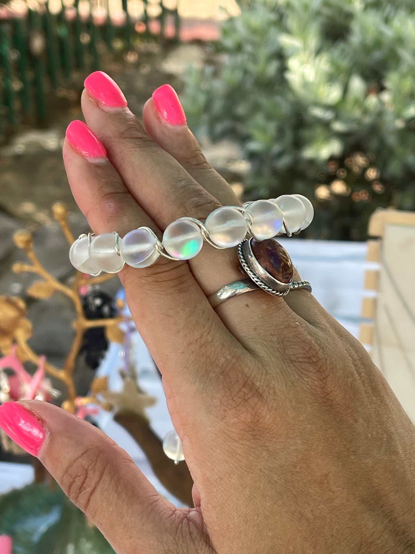 Braided stone bracelets